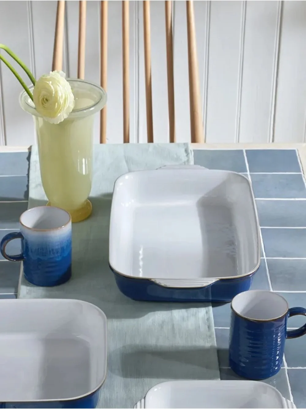 Denby Imperial blue rectangular deep dish oven stoneware dish